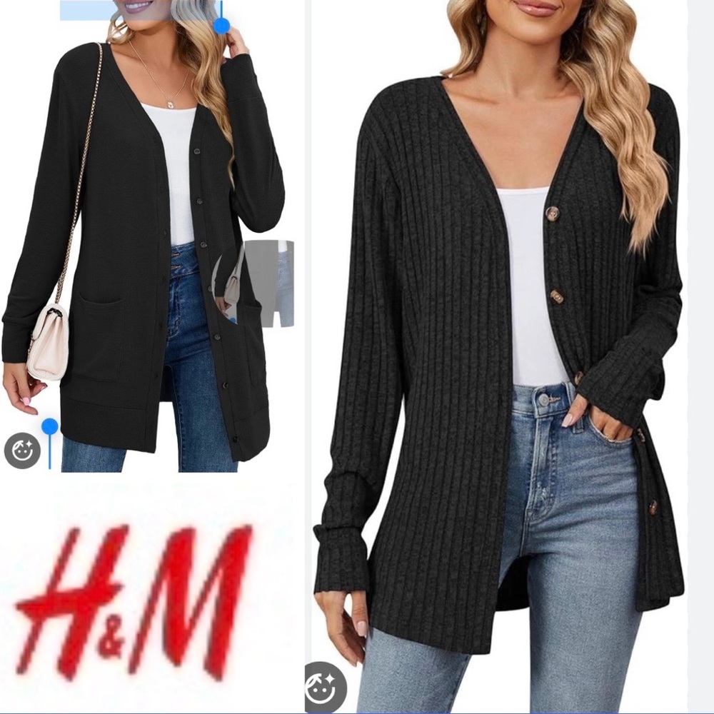 H&M Women's Black Cardigan Sweater! Plus sz